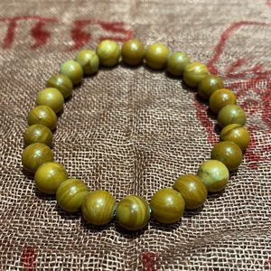8MM Wood Grain Jasper Bead Stretchy Bracelet